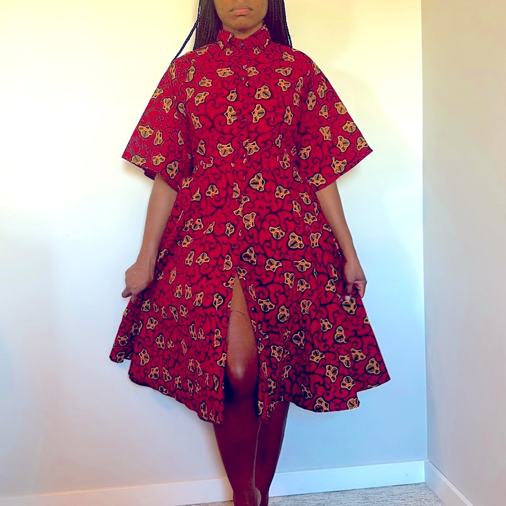 KENORIA Mary Midi flared dress